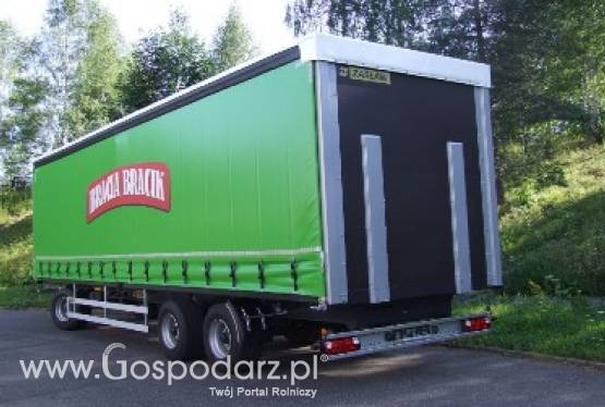 Przyczepa rolnicza ZASŁAW DD-746-24 zabudowa firankowa