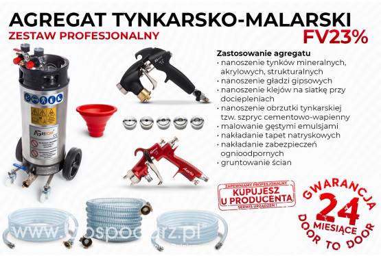 AGREGAT TYNKARSKI PISTOLET DO GŁADZI TYNKÓW MALOWANIA