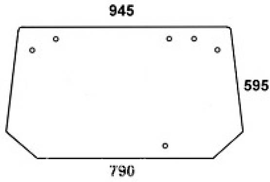 DEUTZ - szyba tylna przezroczysta C-1200 do kabiny: C 1000 / C 1200