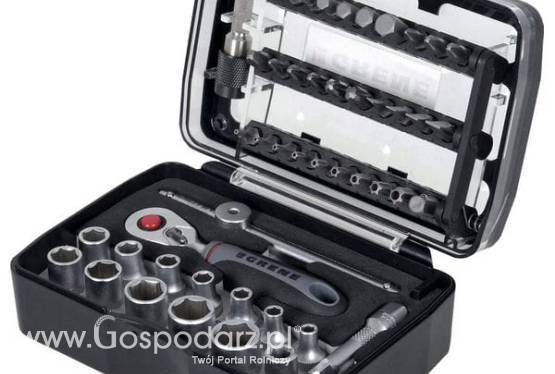 Klucze nasadowe Grene, zestaw, 1/4, 47 części