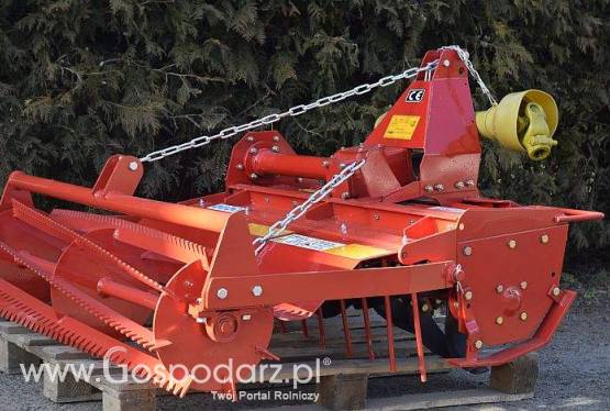 GLEBOGRYZARKA OGRODNICZA Z CIĘŻKIM WAŁEM STRUNOWYM KRUSZĄCYM I ODKAMIENIACZEM. SZEROKOŚĆ ROBOCZA 105 CM.