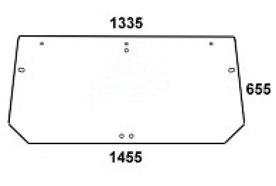 CASE / STEYR - szyba tylna górna zielona CS, CVT, CVX, TVT