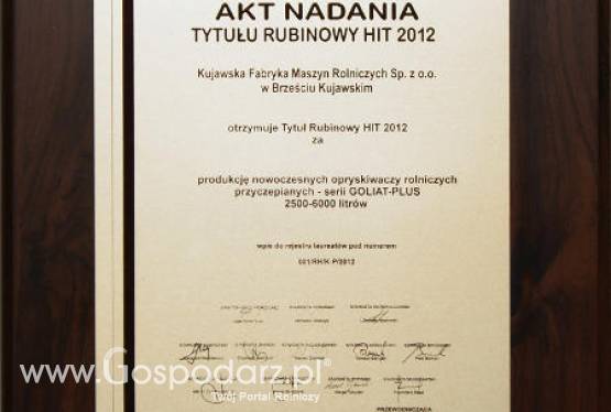 Nowy Goliat Plus nagrodzony