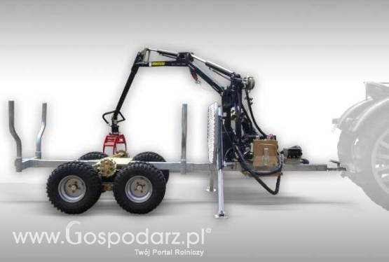 WóZ DO PRZEWOZU DREWNA Z HDS ZAŁADUNKOWYM. PRZYCZEPA LEŚNA. MAX. NOŚNOŚĆ 1500 KG, WERSJA PRO