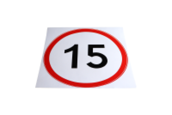 Etykieta samoprzylepna (ograniczenie prędkości do 15 km/h)