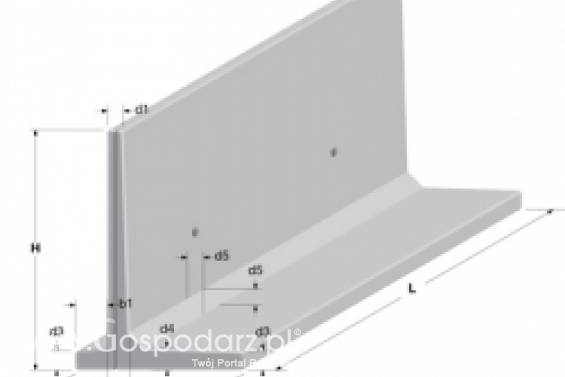 Ścianka oporowa typu L z przeciwstopą (betonowa - z betonu) VB BETON