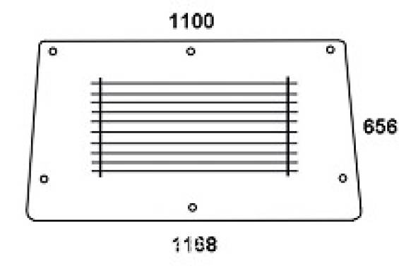 ZETOR - szyba tylna przezroczysta podgrzewana. Seria: UR 2.