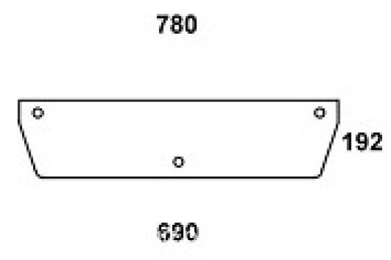 MASSEY FERGUSON - szyba tylna dolna przezroczysta. Seria: MF 300