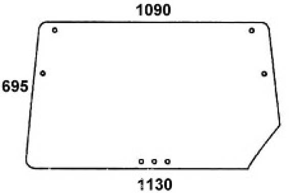 DEUTZ - szyba tylna przezroczysta z wyciętym rogiem