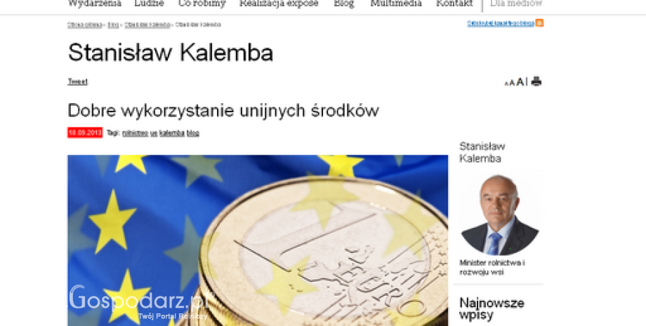 Stanisław Kalemba bloguje o dobrym wykorzystaniu środków z UE